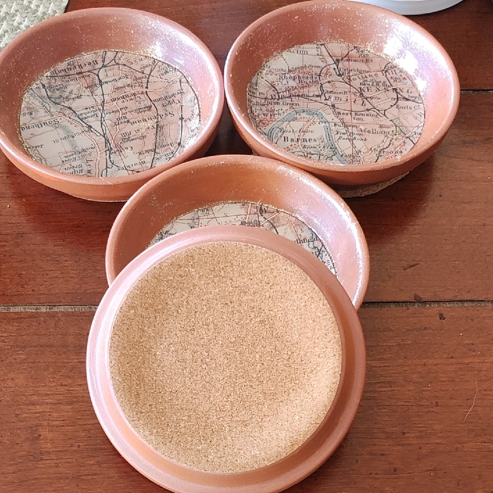 Set of Four Terracotta Map Coasters - Picture 3 of 6